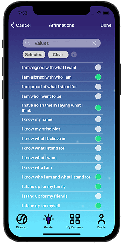 Affirmate App Affirmations Screenshot